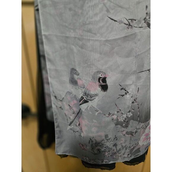 Elegant Sheer Scarf With Bird & Floral Design By Liang Dian nature elegant - Picture 8 of 12